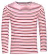 01402 Marine Long Sleeve Striped T-Shirt White / Red colour image
